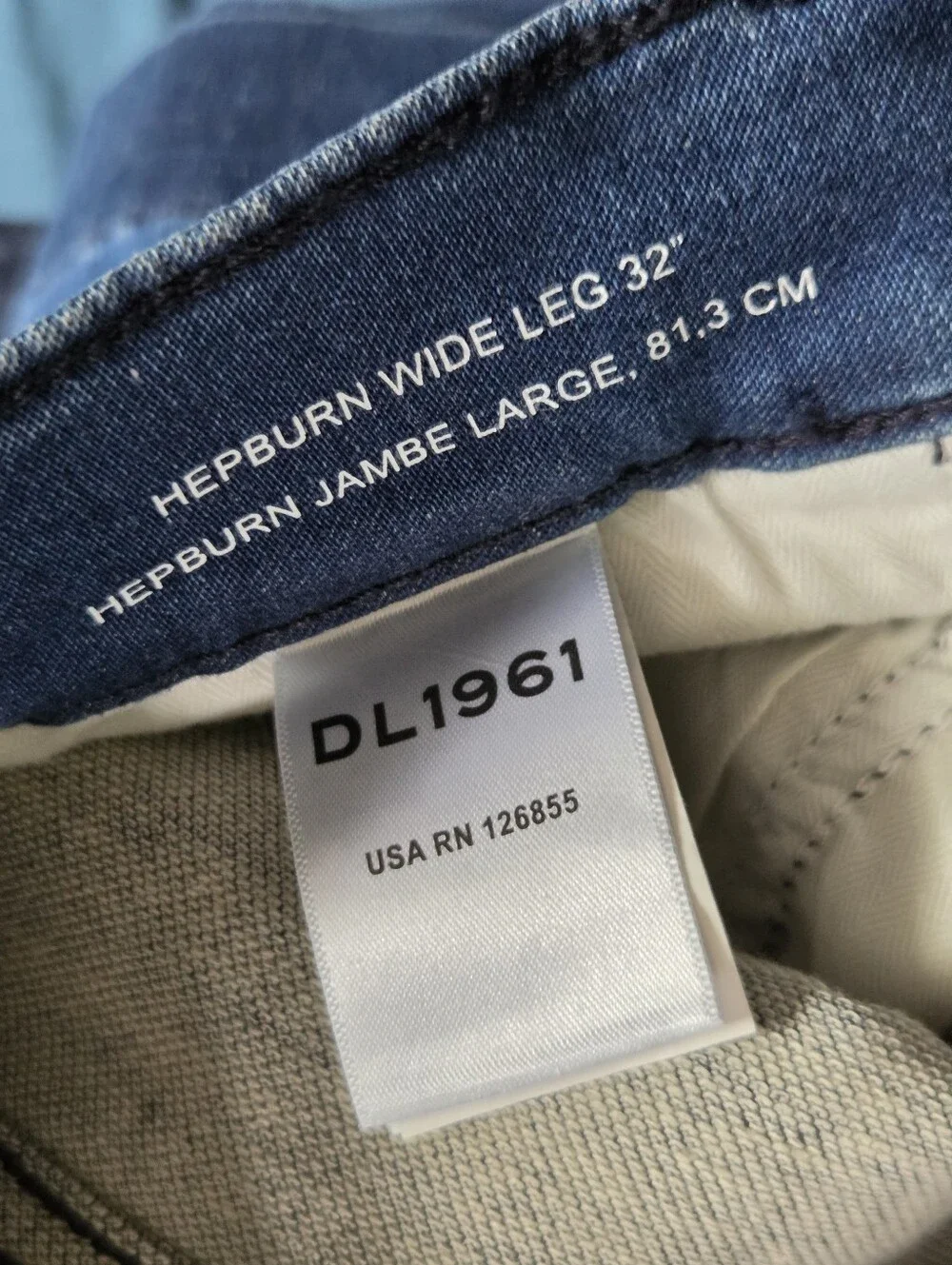 DL1961 Hepburn Dark Navy Wide-Leg Jeans